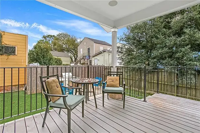 Backyard with astro turf.