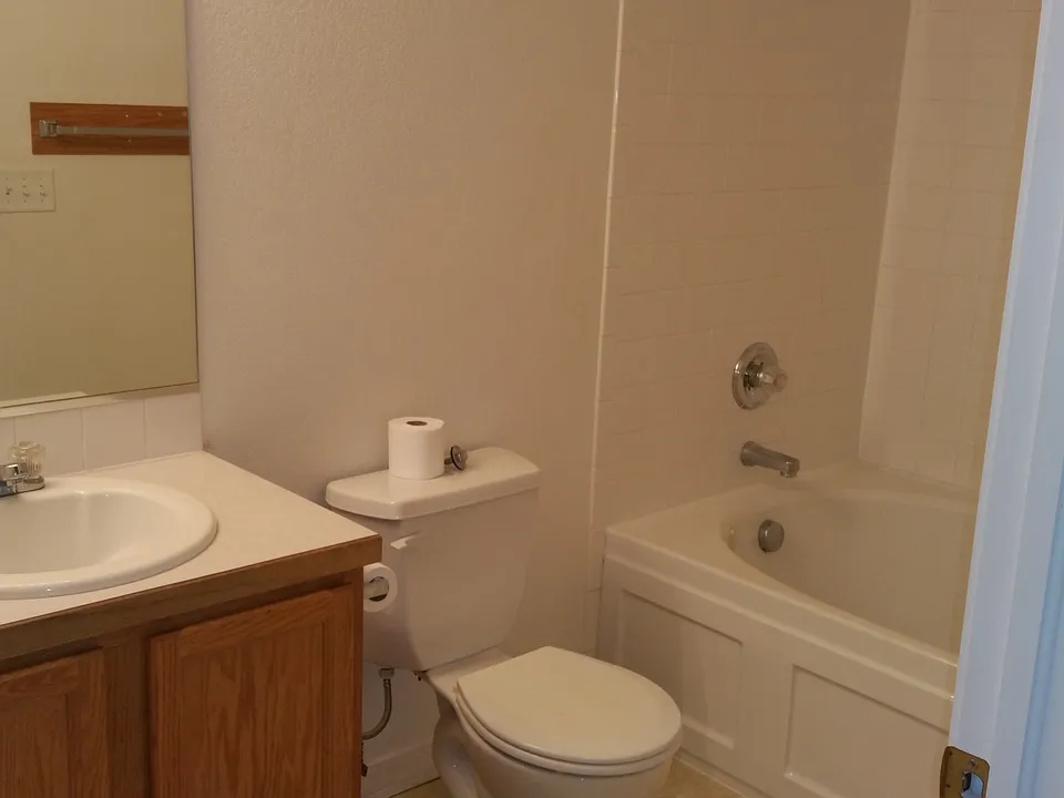 Large tub in bathroom