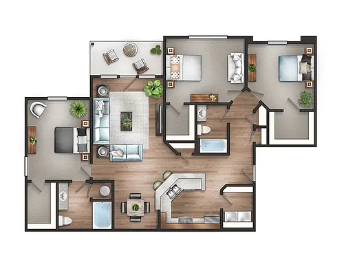 Floor plan 3 Bedroom Craftsman Select
