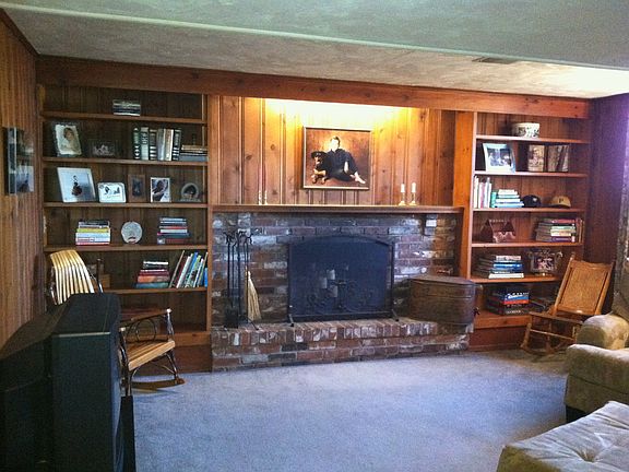 wood burning fireplace