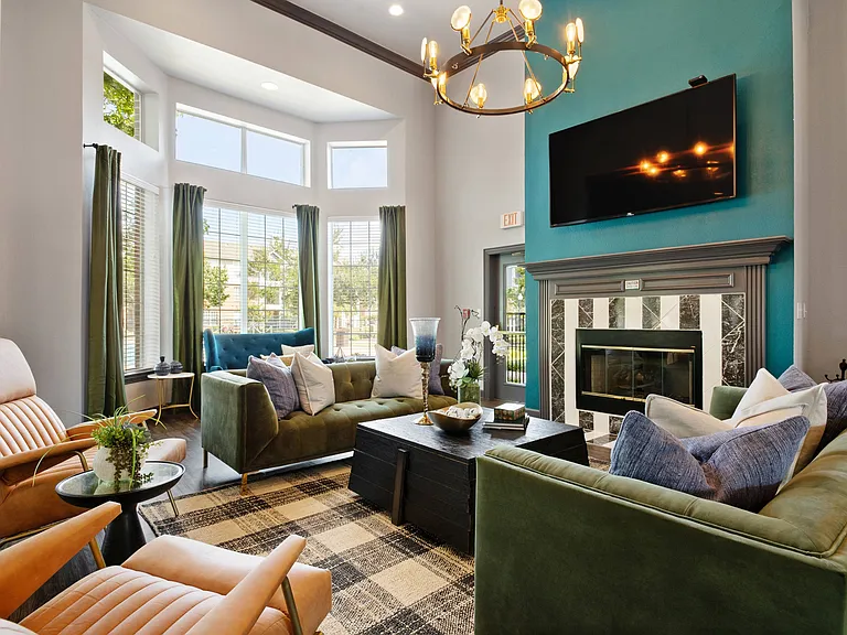 Clubhouse Sitting Room with Fireplace
