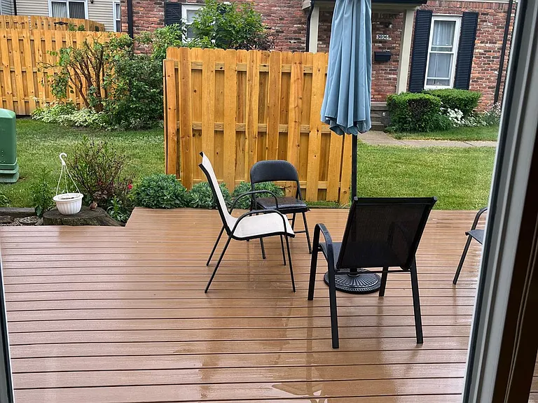 Large deck with privacy fences