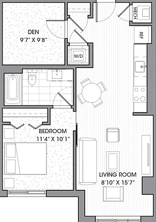 One Bedroom One Bath Den (772 SF) One Bedroom One Bath Den (772 SF)
