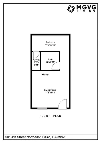 Floor plan 1 Bed/1 Bath
