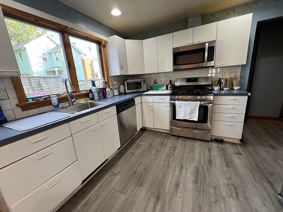 spacious kitchen, new flooring