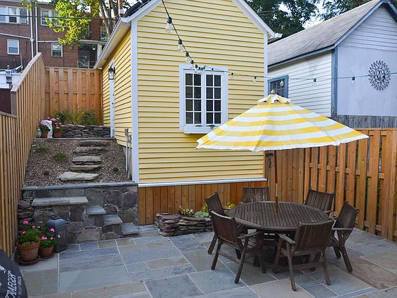 Backyard is great for entertaining. Off-street parking is a plus with the garage!