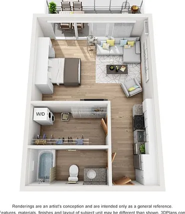 Terrace - Studio / 1 Bath - 540 SF Terrace - Studio / 1 Bath - 540 SF