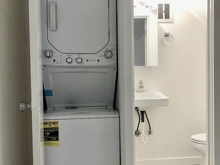 powder room and stack laundry closet
