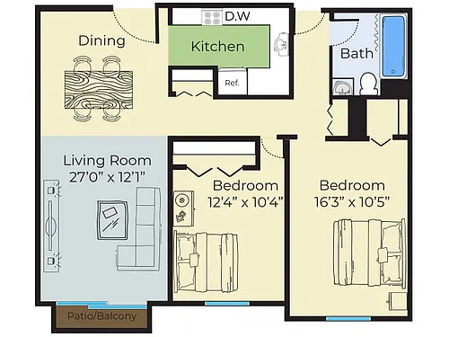 Floor plan 2 Bedroom Deluxe