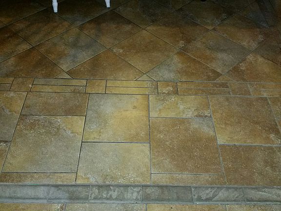 Ceramic tile kitchen and DR