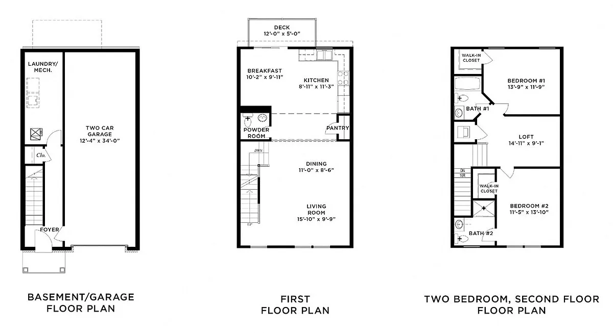 Floor plan The 2 BR Oakmont