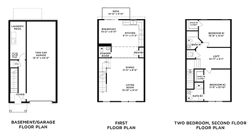 Floor plan The 2 BR Oakmont