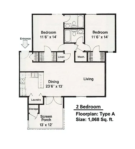 Floor plan 2A - Renovated