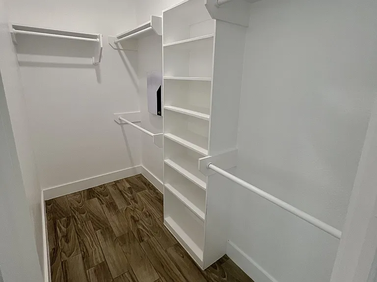 Walk-in closet in master bedroom
