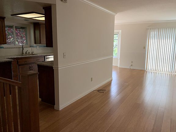 looking towards the west facing deck in the living room