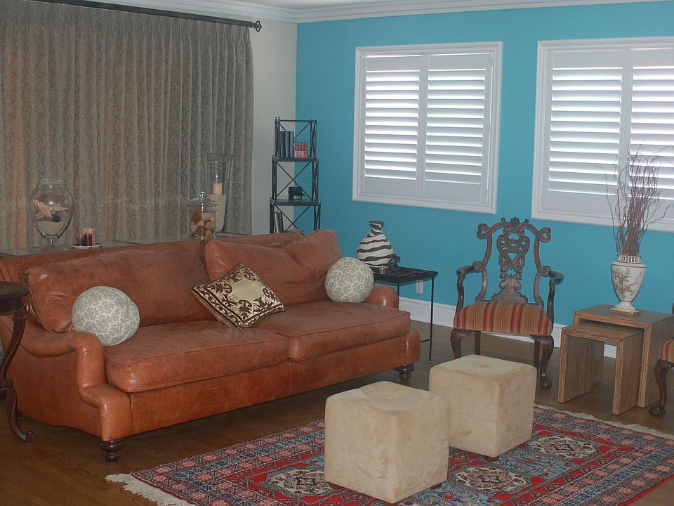Living Room with custom curtains and new low-VOC paint