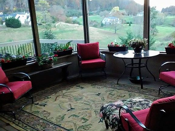 Screened in porch with amazing
views