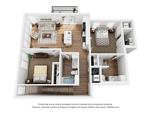 Floor plan 2 Bedroom E