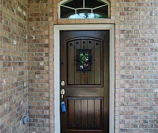 Beautiful upgraded front door.