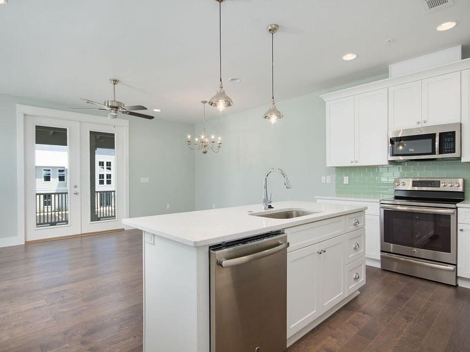 kitchen and living