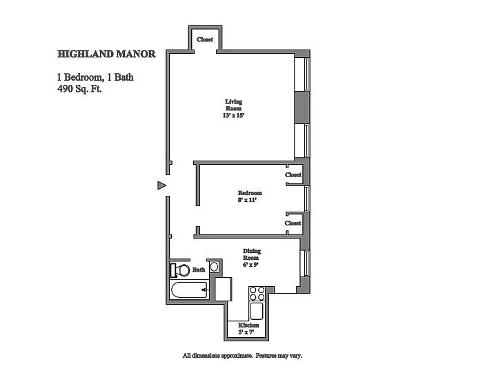 Floor plan 1 Bedroom