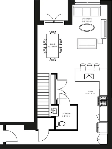 Floor plan TH4 - Two Bedroom Townhome