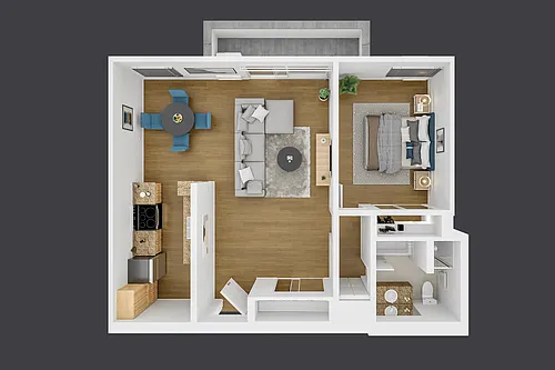 Floor plan 1 Bed 1 Bath