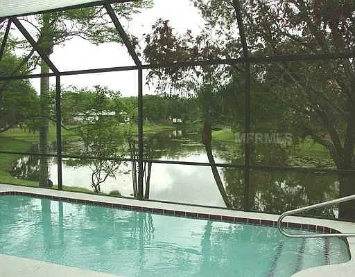 Swimming Pool with long lake view
