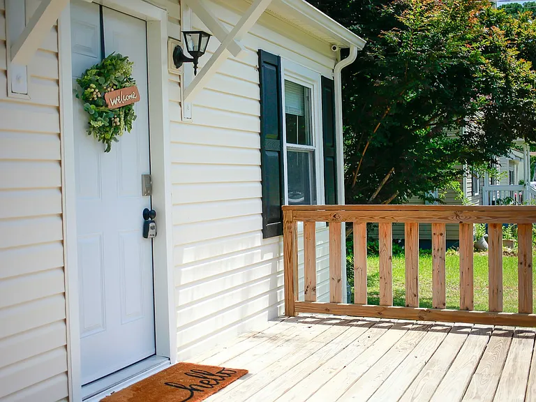 front door and front porch
