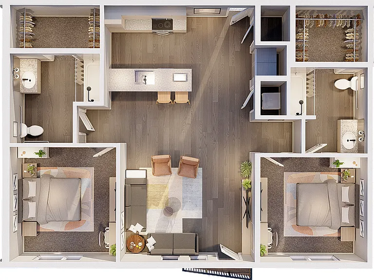 2 ADA Floorplan - 2br, 2ba - 961 SF 2 ADA Floorplan - 2br, 2ba - 961 SF