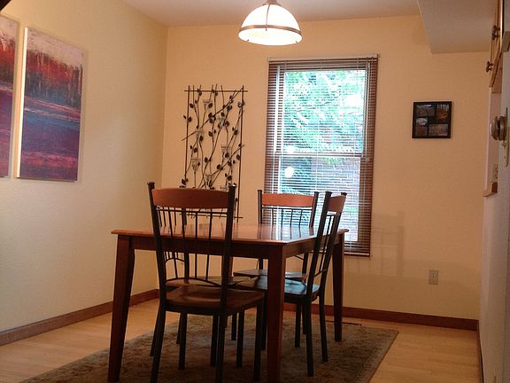 Dining room with pass-through to kitchen.