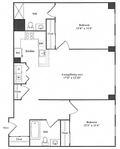 Floor plan 1,097 sq. ft.