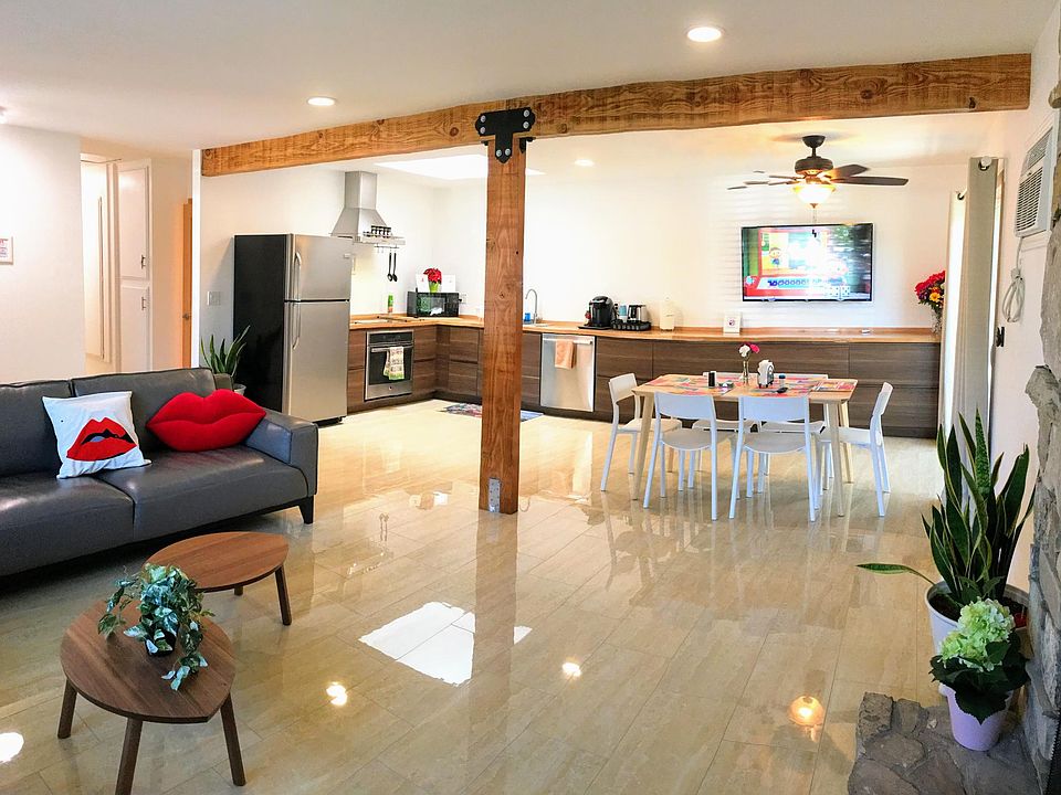 Modern Rustic living room and kitchen with open concept and convenience in mind