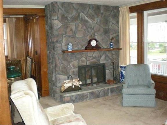 Cozy wood fireplace