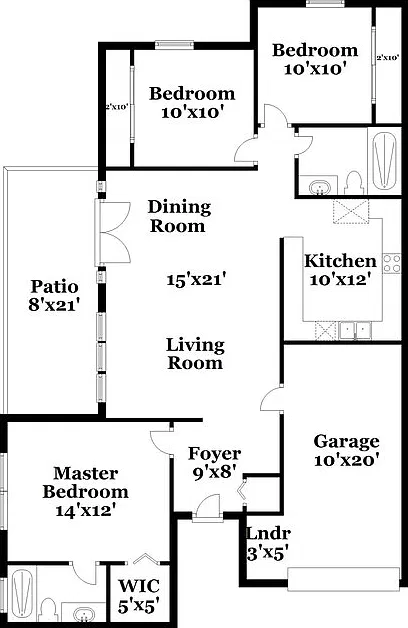 3 bed, 2.0 bath, 1367 sqft, $3,080 — Photo 2