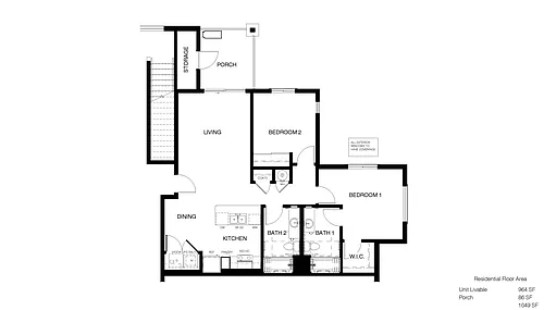 Floor plan Two-Bedroom