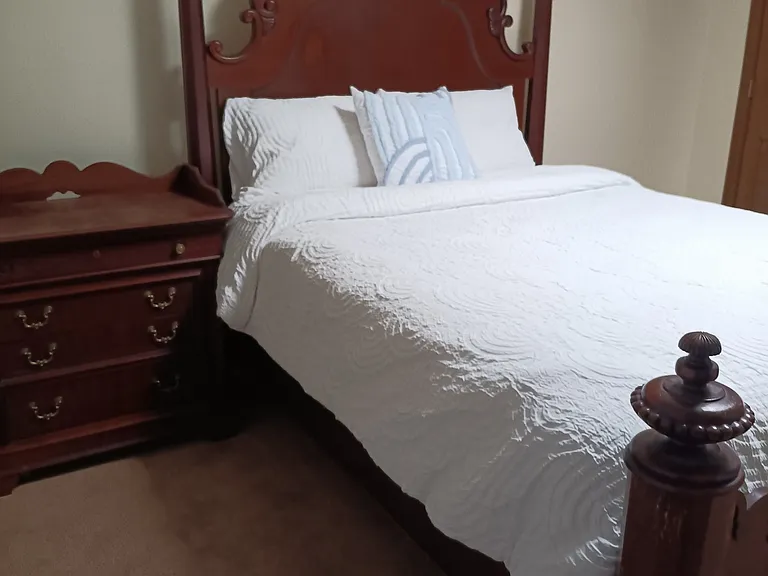 Basement queen bed