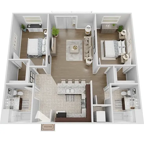 Floor plan 2 Bed 2 Bath