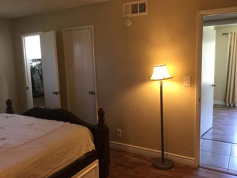 Master bedroom has double doors closet.