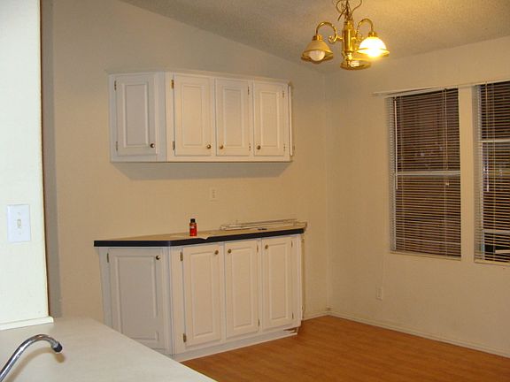 Dining room with built in cabinets