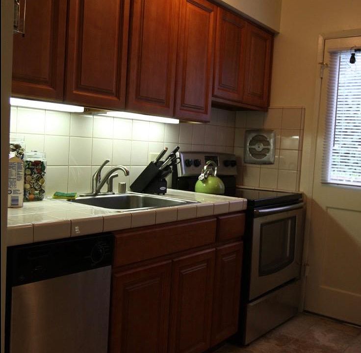 Kitchen with stainless steel appliances 