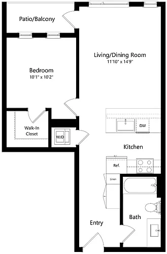 Floor plan One Bedroom A9
