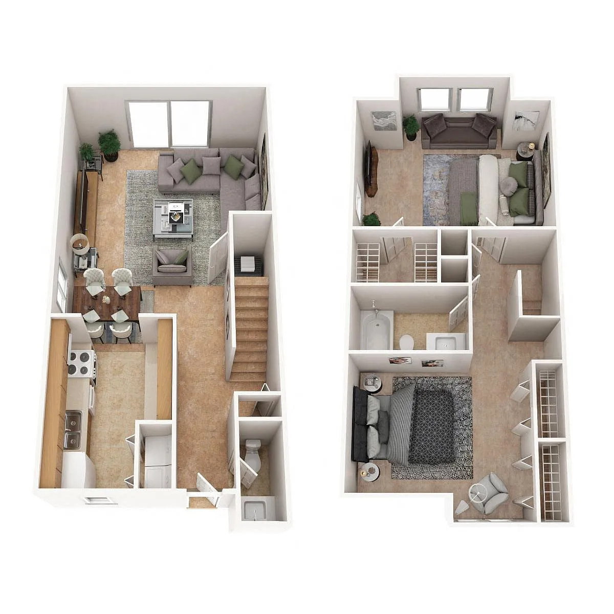 Floor plan Two Bedroom Townhouse