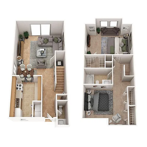 Floor plan Two Bedroom Townhouse
