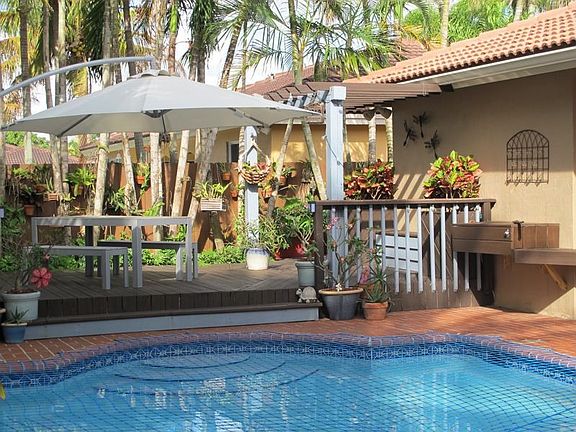 Backyard with Wood Deck