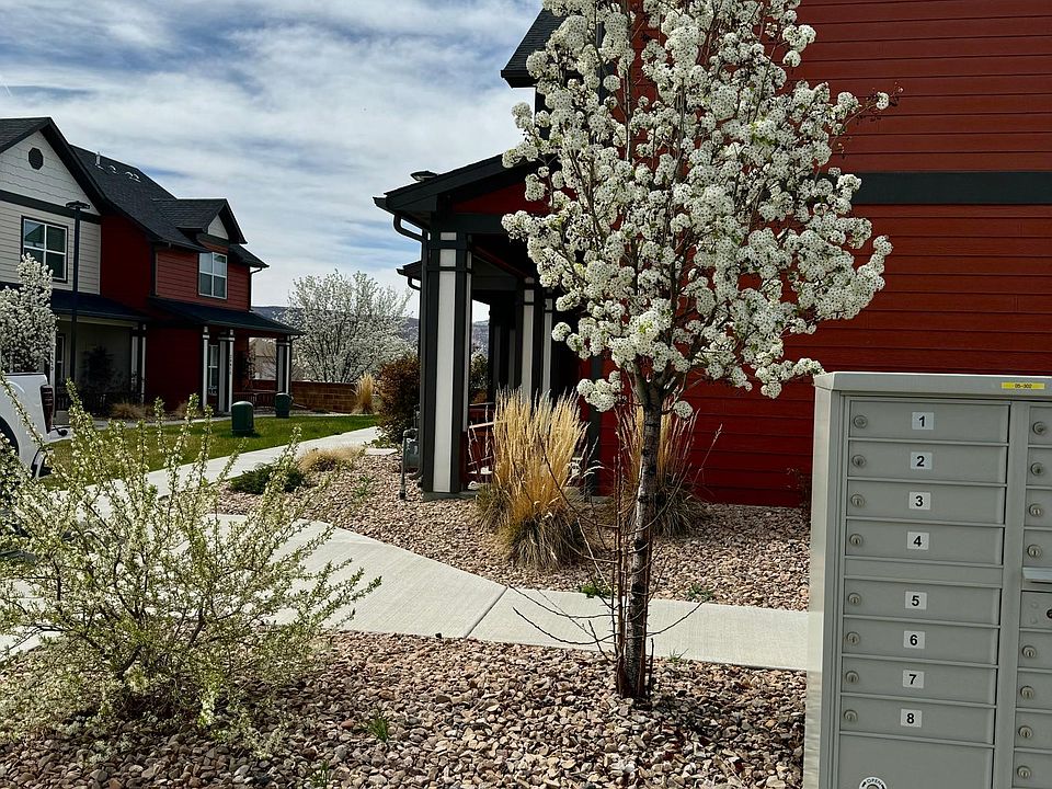 Mailboxes and walkway to townhomes