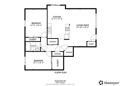 Floor plan 2 Bedroom Ranch