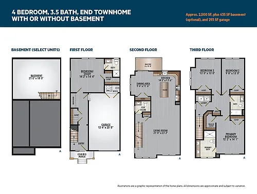 Floor plan Four Bedroom Reserve Townhome