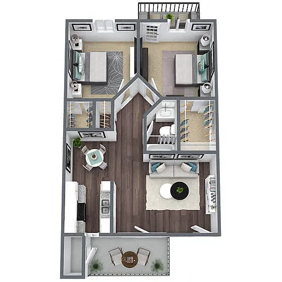 Floor plan B1: 2 Bed 1 Bath