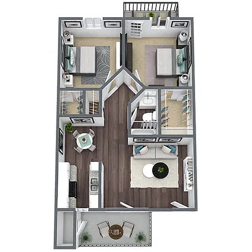 Floor plan B1: 2 Bed 1 Bath